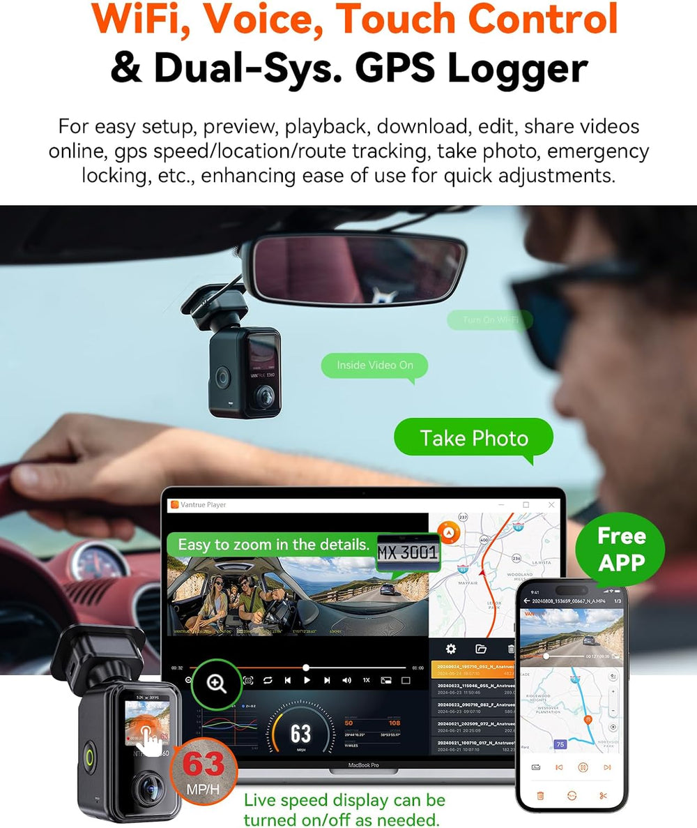 Vantrue E360 Plus All Channel Dash Cam 585° Fisheye