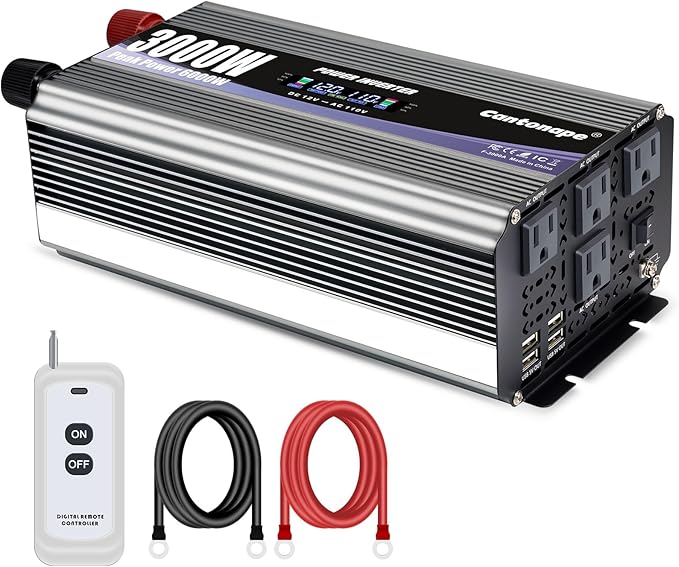 3000W Power Inverter 12V to 110V/120V DC to AC
