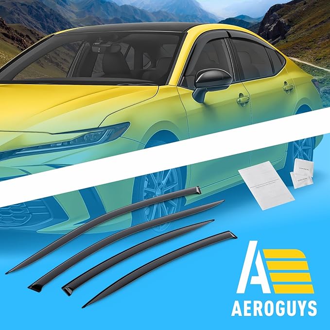 Extra Durable Window Deflectors Tape-On Window Visors Rain Guards Fit (4 pcs)