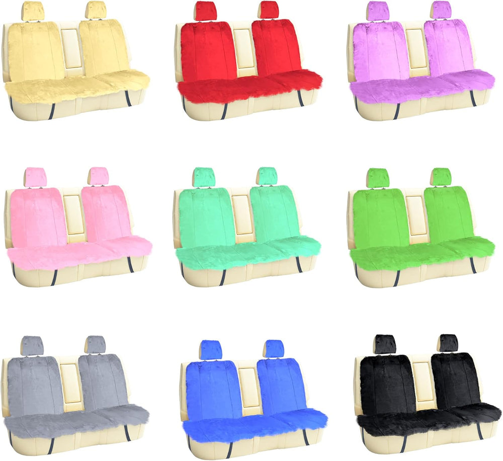 FH Group Doe16 Faux Rabbit Fur Car Seat Cushions, Universal Fit, Fluffy Car S...