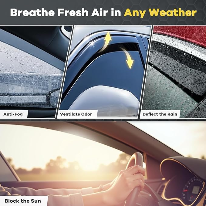 4 PCS in-Channel Window Rain Guards Fit