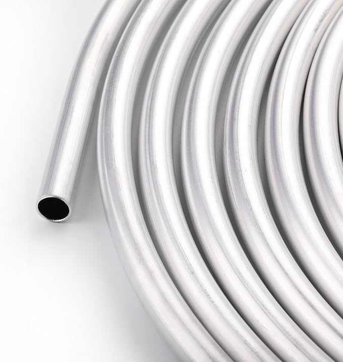 5/8" OD Aluminum Hard Fuel Line Hardline Tube Tubing Coil 25 Feet Roll