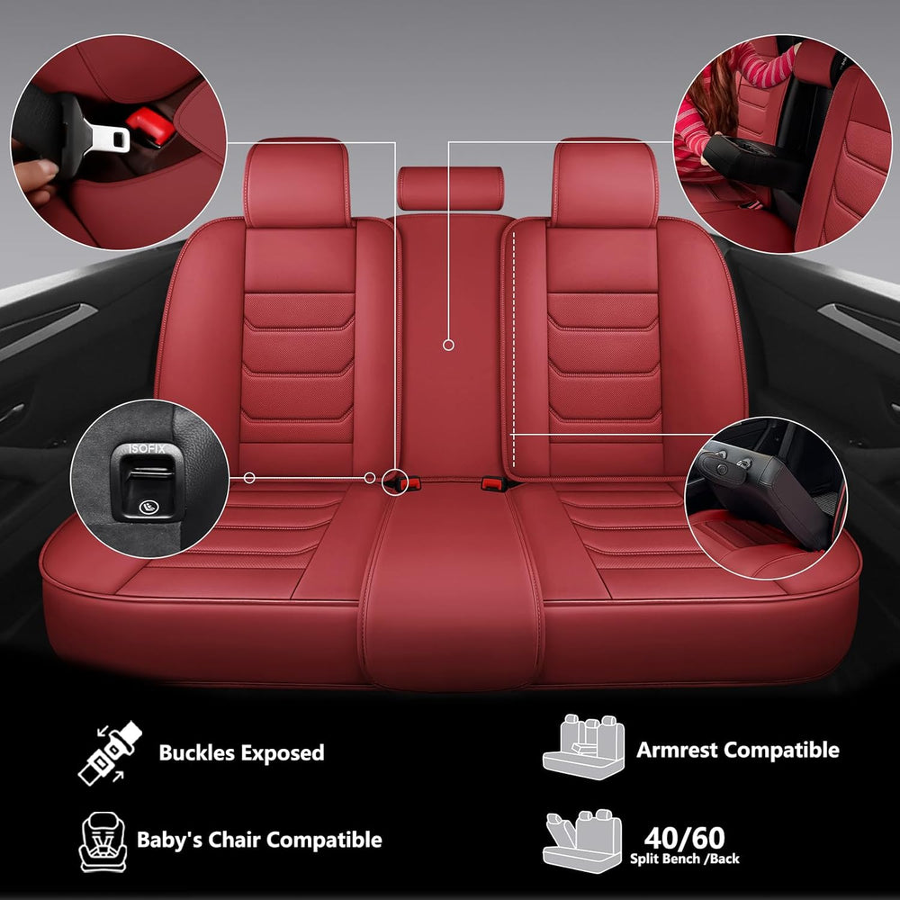 Full Coverage Faux Leather Car Seat Covers Full Set,Automotive Seat Covers fo...