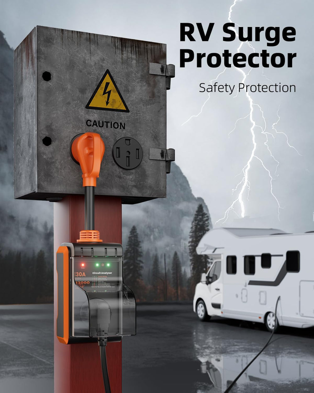 RV Surge Protector 30 amp, 13000J Surge Protection
