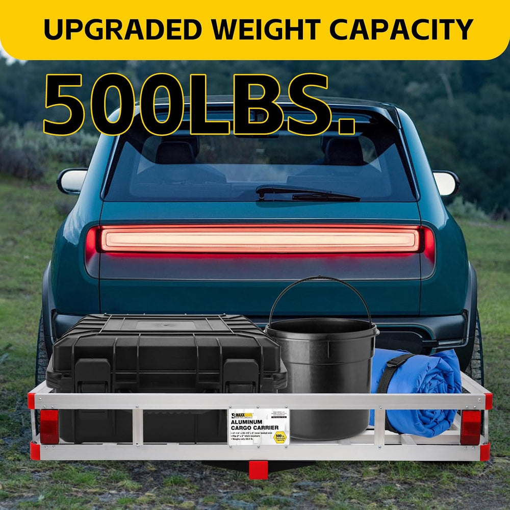 MaxxHaul 70108 Aluminum Cargo Carrier With High Side Rails- Trailer Hitch Mou...