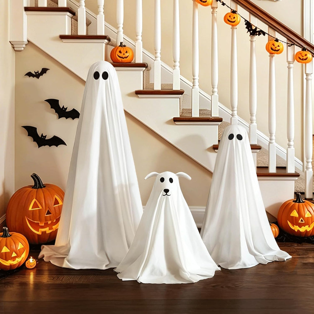Halloween Decorations Outdoor - 3 Pack Lighted Spooky Ghost Decorations