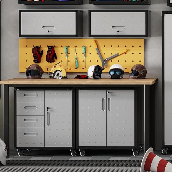 Metal Tool Cabinet, Garage Storage Cabinet System, Wall Cabinet & Locking