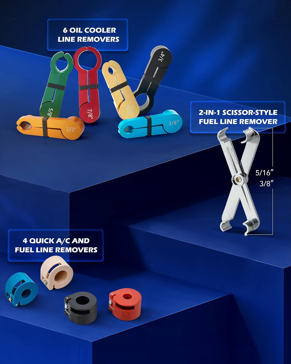OMT 35pc Master Disconnect & Hose Clamp Pliers Tool, Car AC Fuel Line Kit