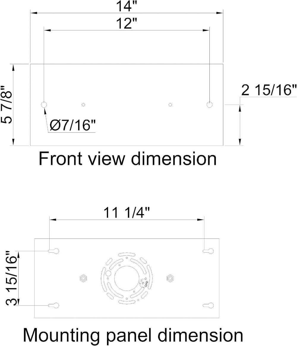 Two Pendant Light Linear Canopy Accessory Light Kit, 14 inch Flush Mount Clus...