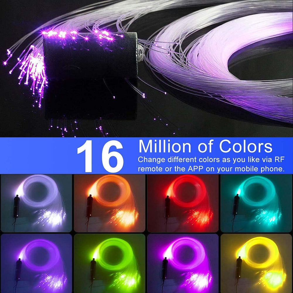 AZIMOM Car Use 6W RGBW 450pcs 0.03in 9.8ft Fiber Optic Lights Starlight Headl...