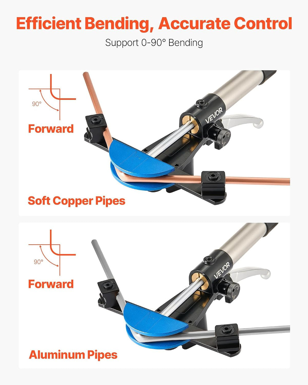 VEVOR Hydraulic Tubing Bender Kit, 1/4 to 7/8 Inch, Copper Tube Pipe Bender, ...