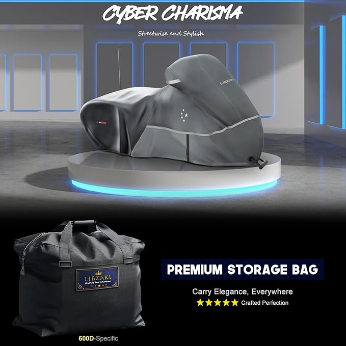 Motorcycle Cover LI LIBZAKI 600D Heavy Duty Storage All Season Universal