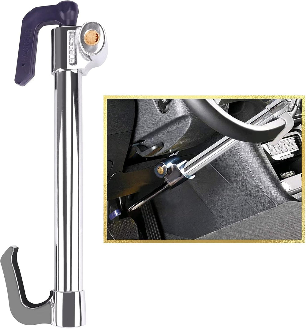 Tevlaphee Universal Steering Wheel Brake Lock Anti-Theft Retractable Double