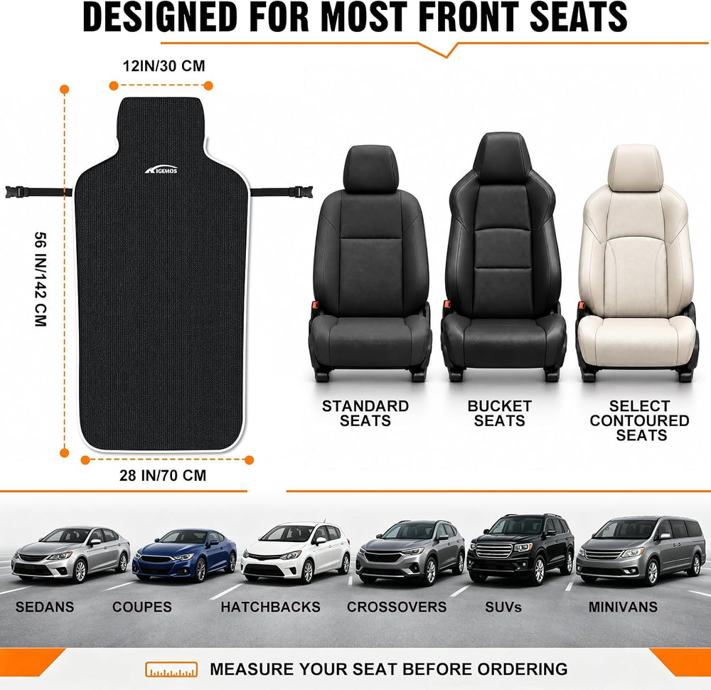 Car Seat Cover Towel for Cars, SUVs, Vans and Trucks, 1 Pack, Black
