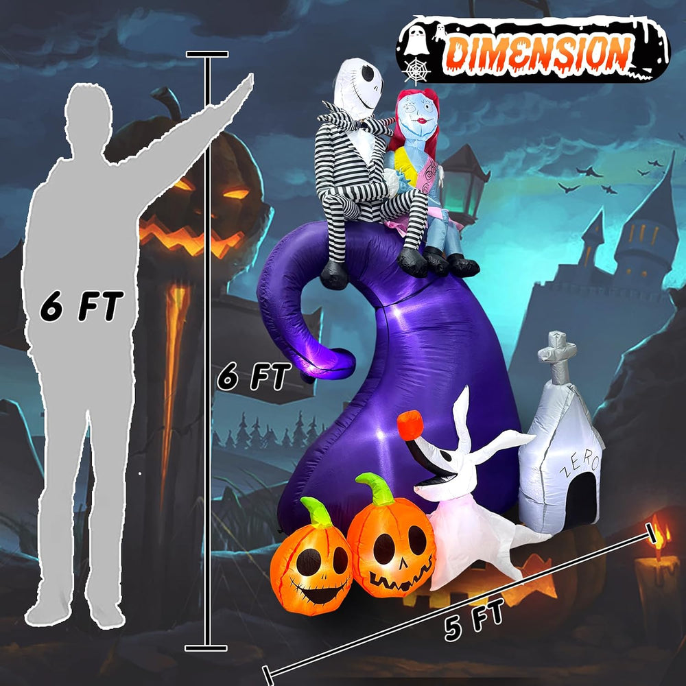 6 FT Halloween Inflatables Outdoor Decoration, Blow Up Yard Decorations with ...