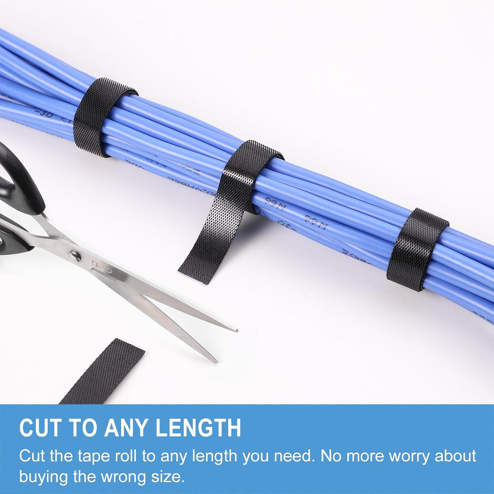 1/2in x 1000ft Hook and Loop Roll | No Adhesive Strips,Cut to Length Straps