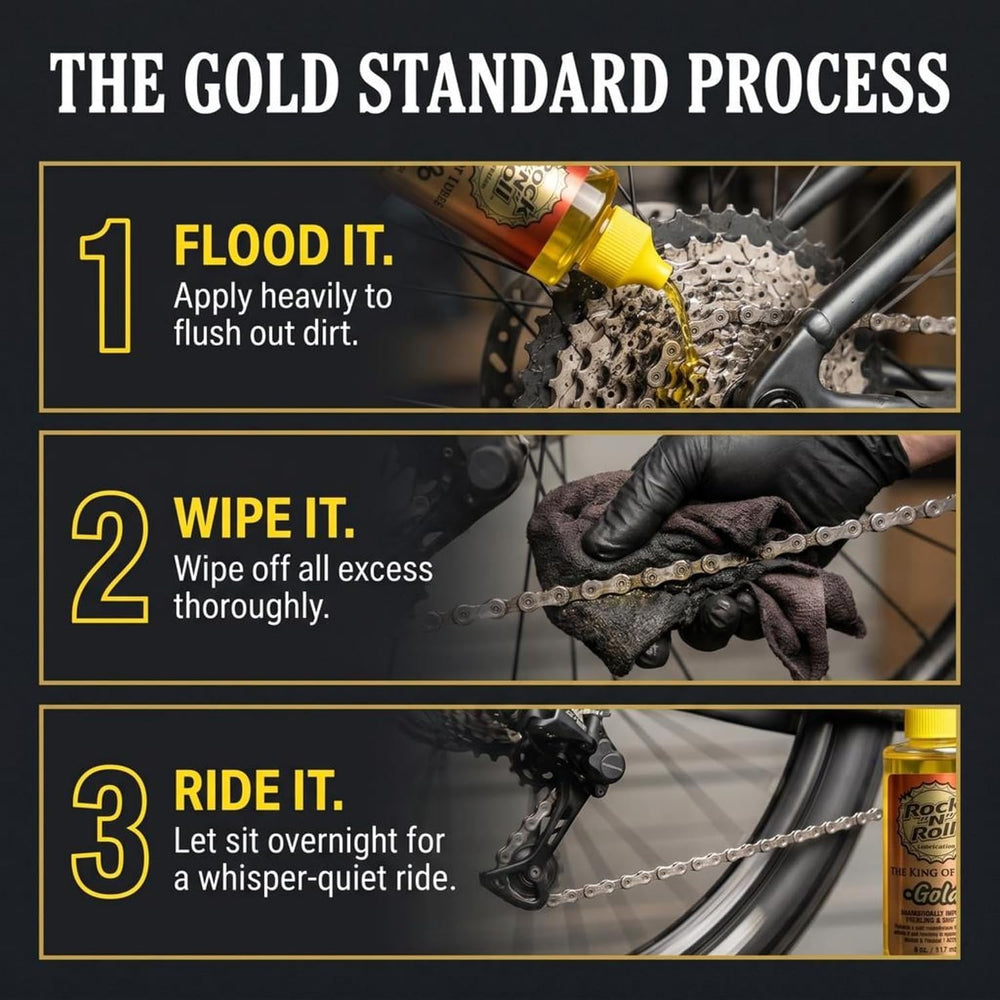 Rock N Roll Bike Lubricant, Gold Bike Chain Lube 4oz, Pack of 12