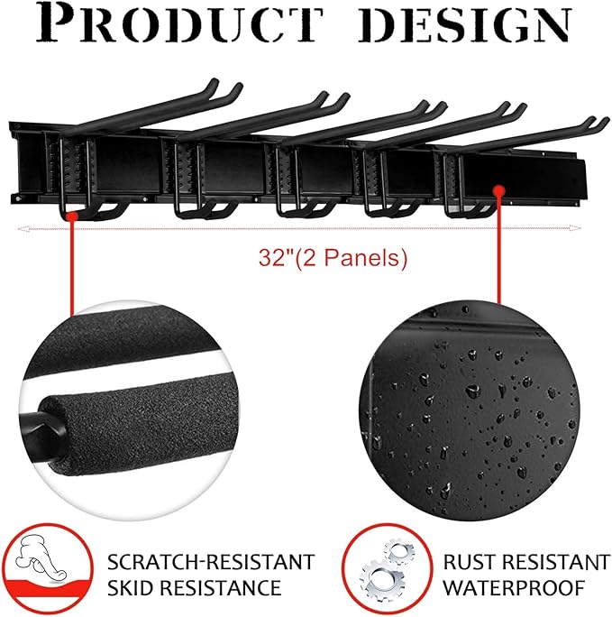 WALMANN Garage Storage Organization System Ski Wall Rack 10 Pairs of Skis Mount