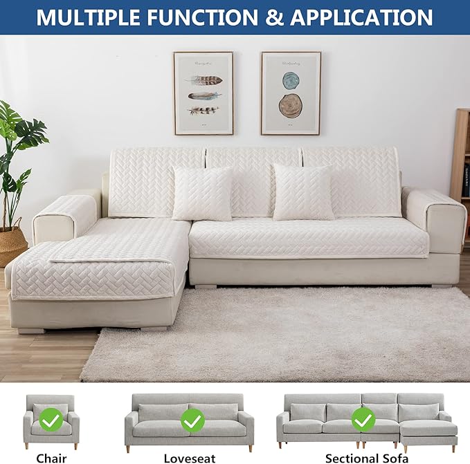 Eismodra Couch Cover, Sectional Couch Covers, Sofa Covers
