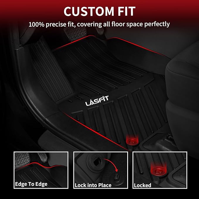 LASFIT Floor Mats for Toyota Highlander 2014-2019 All Weather Custom Fit Floor