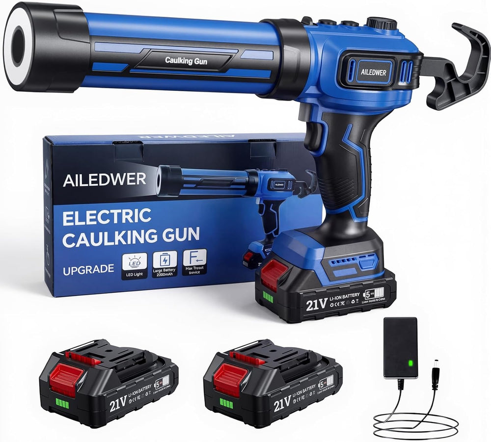 Cordless Caulking Gun, Battery Powered Caulk Gun, Electric Caulking Gun w/2 x...