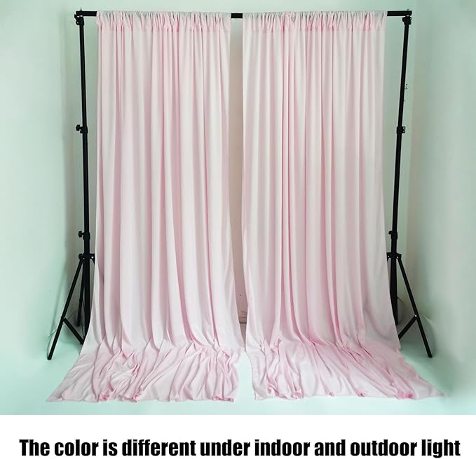 10 x 7 Feet Light Pink Backdrop Curtain for Partie, Background Curtains for P...