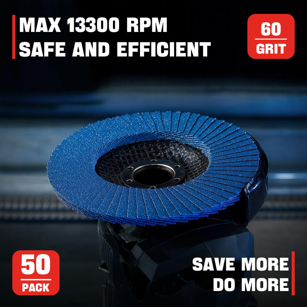 50 Pack 4 1/2 Inch Flap Disc Angle Grinder Sanding Disc Type 27 Flap Discs Pr...