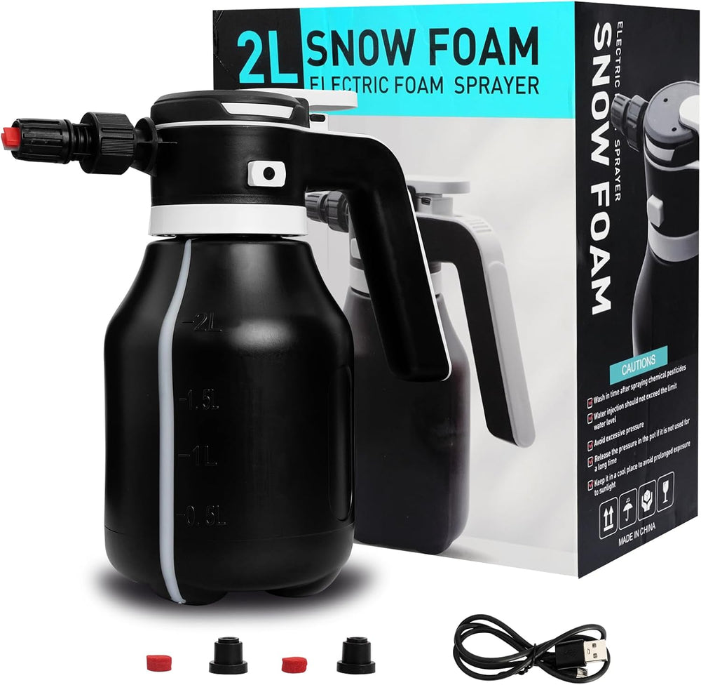 Electric Foam Sprayer,2L Portable Rechargeable Cordless Pressurized Spray Foa...