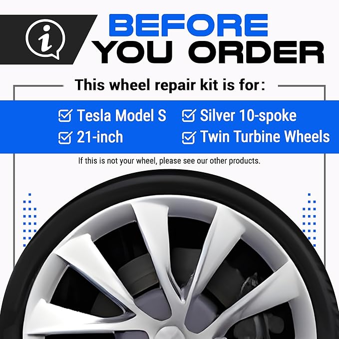 Premium Tesla Wheel Curb Rash Repair Kit