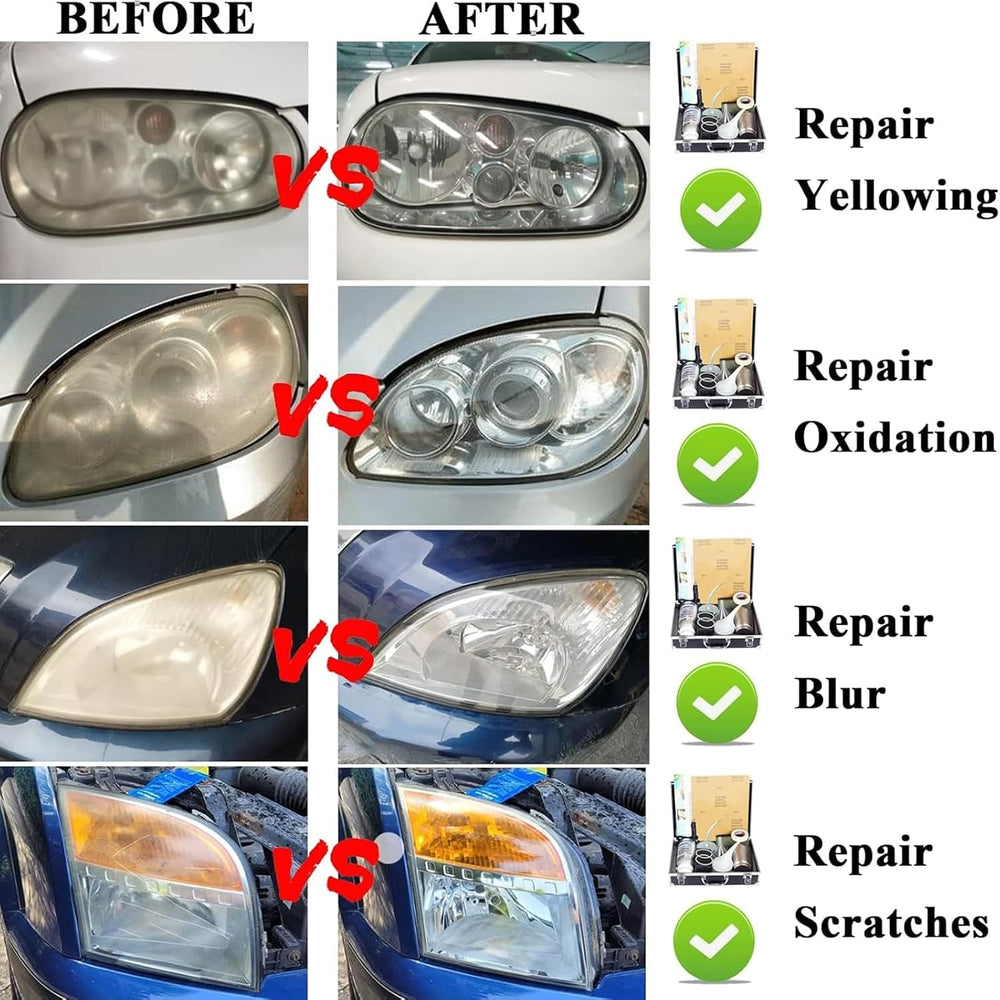 Pmbqifay Headlight Restoration Kit, Car Headlight Polish Repair Renovation Ki...