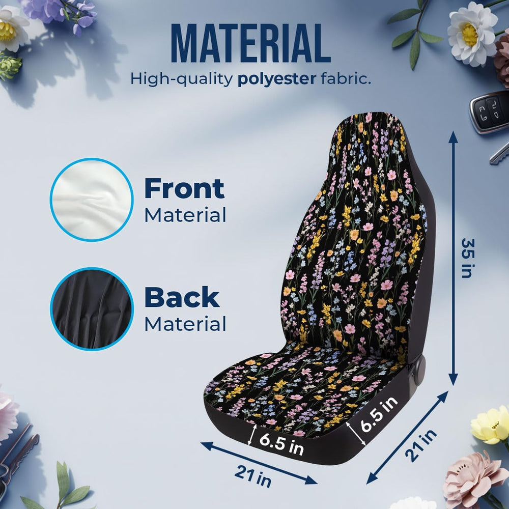 GENANY Floral Car Seat Covers, 2-Piece Front Seat Set