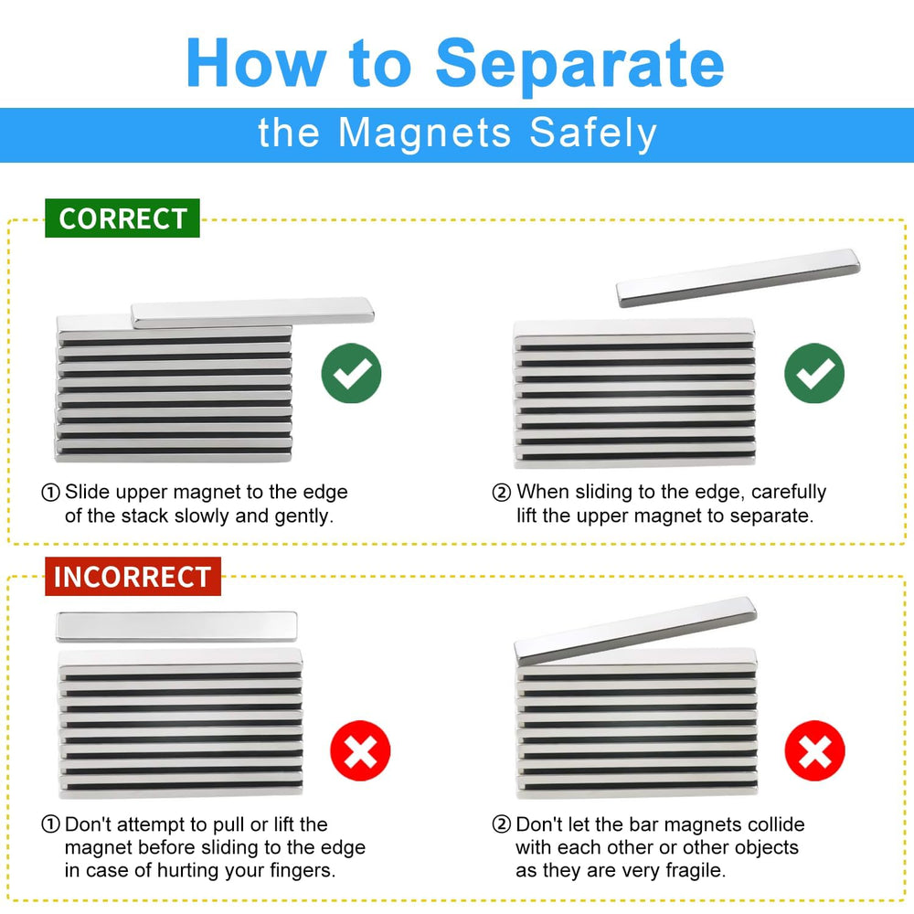 Rare Earth Neodymium Magnets with Double Sided Adhesive, 60x10x5mm, 30 Pack