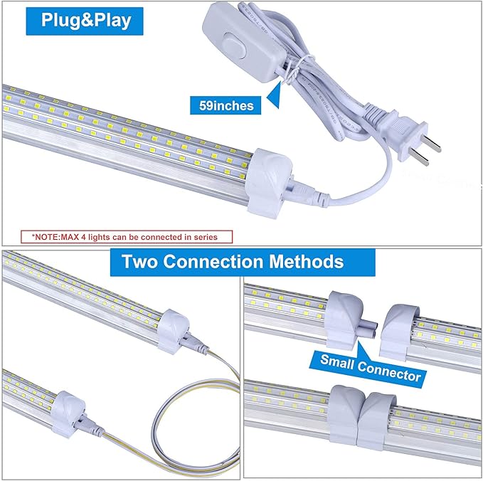 8FT LED Shop Light, Super Bright 120W Shop Lights, 19800LM 5000K 8 Foot Led (...