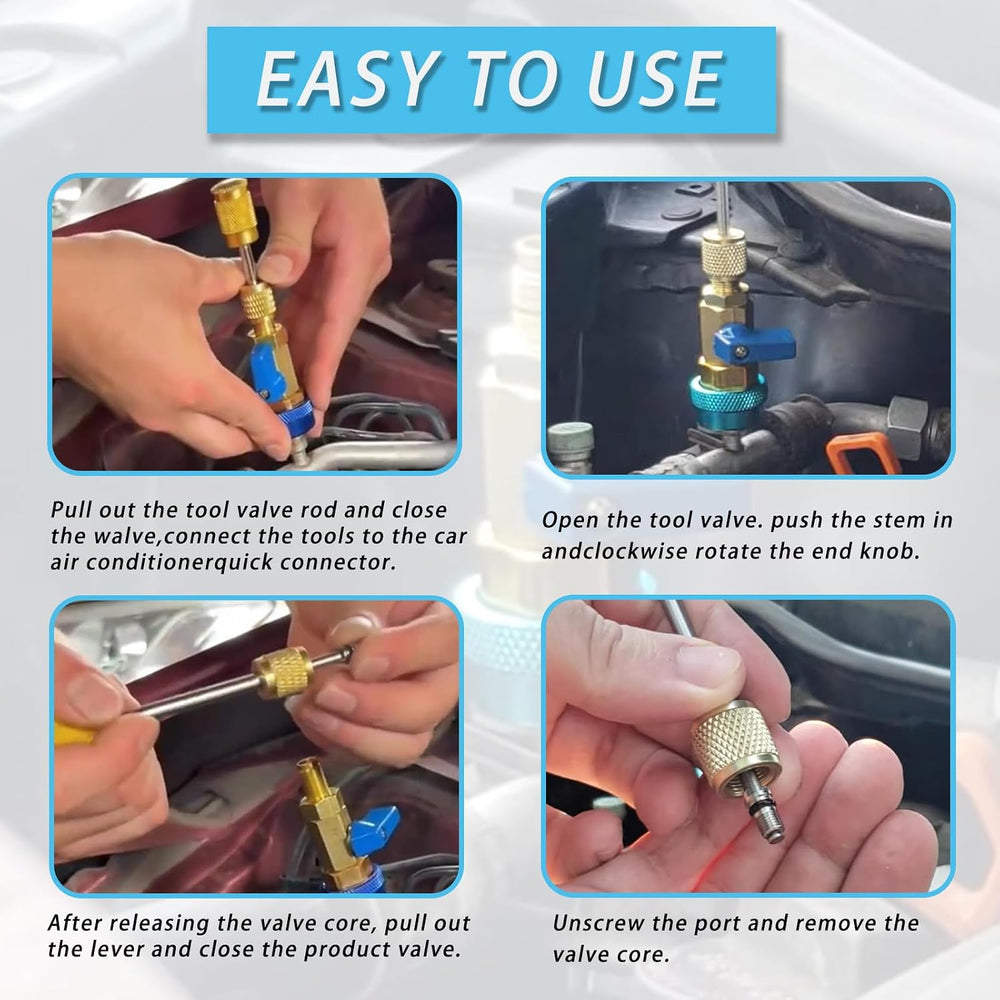 R134A R1234YF AC Valve Core Removal Tool Kit-Universal Remover/Installer for ...