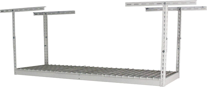 SafeRacks 2x6 Overhead Garage Storage Rack, White, 24"-45" Height