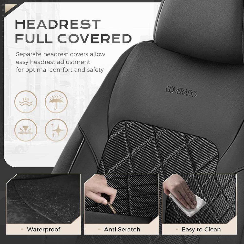 Coverado Car Seat Covers, Seat Covers Full Set, 5 Seats Automotive Seat Cover...