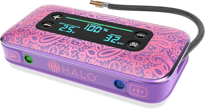 HALO Bolt Air+ 1750 Portable Car Battery Jump Starter | 130 PSI Air Compressor
