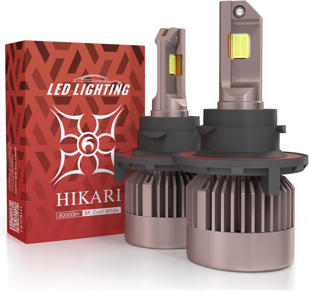 HIKARI WINGS H13 9008 Fog Light, 50000LM Pure White 6000K LED Bulbs, Plug &am...