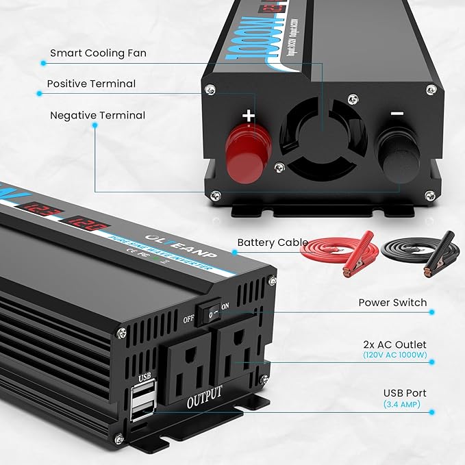 1000W Pure Sine Wave Power Inverter