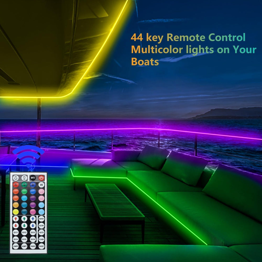 Boat Strip Lights Waterproof 32.8FT, 12v RGB Marine Pontoon Boat Lights