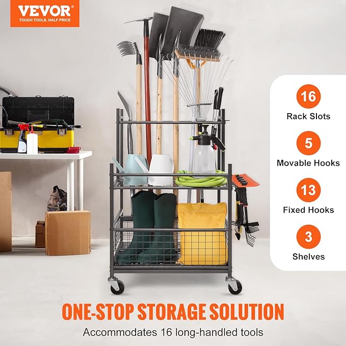 VEVOR Garden Tool Organizer, 16 Slots