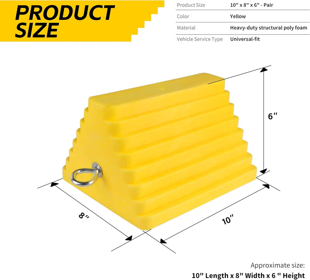 MaxxHaul 51169 Polyfoam Wheel Chocks with Steel Eyebolt – 2-Pack – 10″ × 8″ ×...