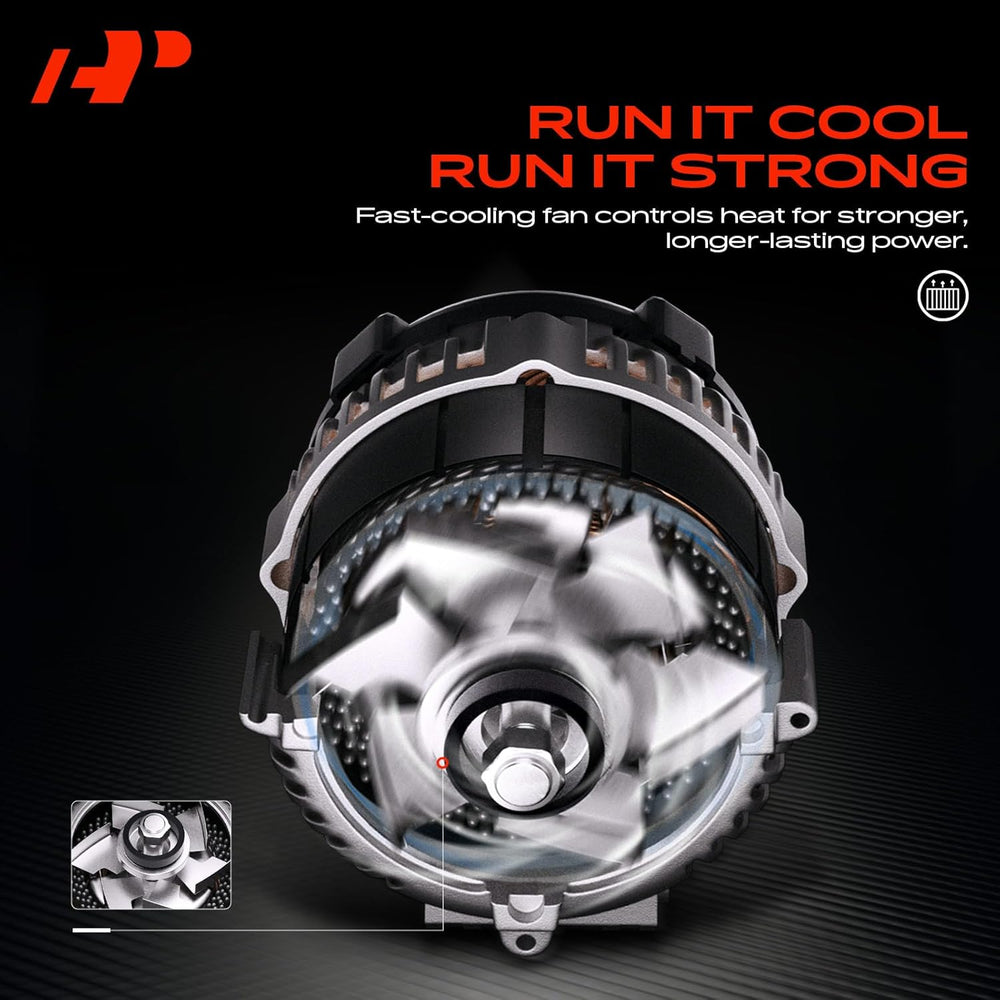 A-Premium Alternator, 12V 115A 6-Groove Decoupler Pulley Clockwise