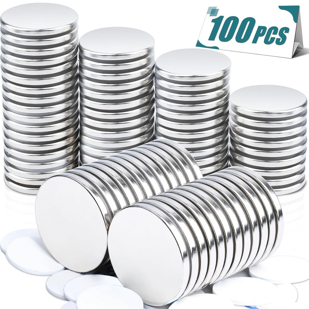 MAGXCENE 100 Pcs Strong Neodymium Disc Magnets with Double-Sided Adhesive, 1....