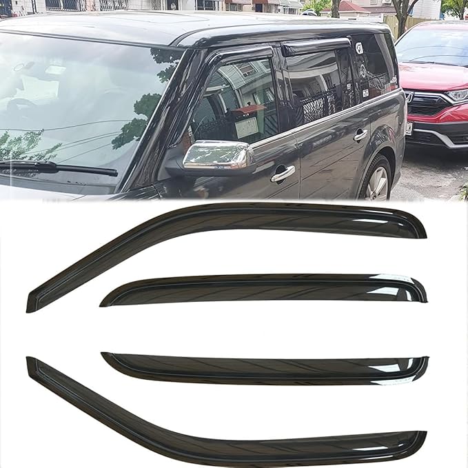 4pcs Original Shatterproof Rainproof Side Window Wind Deflectors Tape on Sun