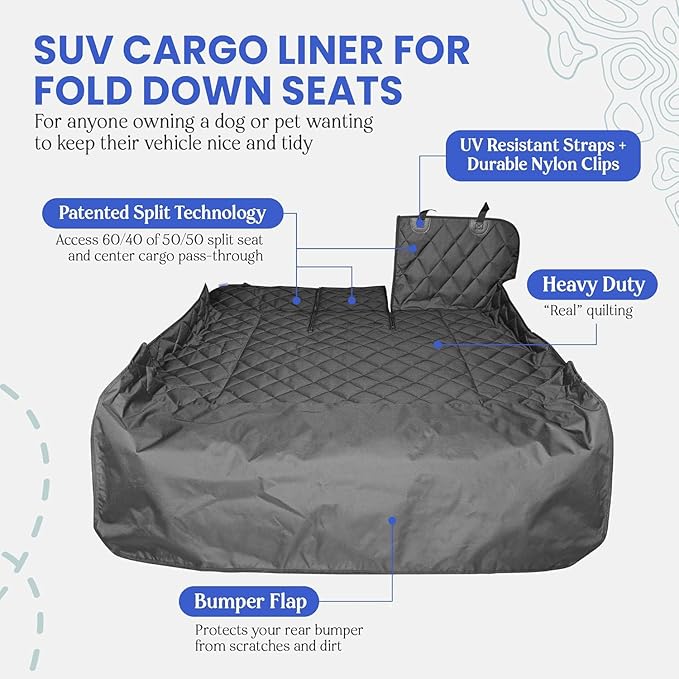 4Knines SUV Cargo Liner for Dogs, Trunk Mat for SUV, Durable Cargo Cover
