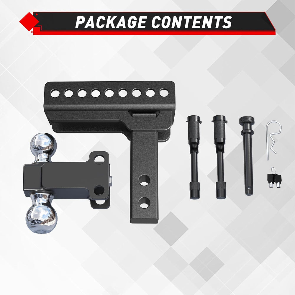 TYT Adjustable Truck Trailer Hitch for 2.5" Receiver, 6" Drop/Rise ...