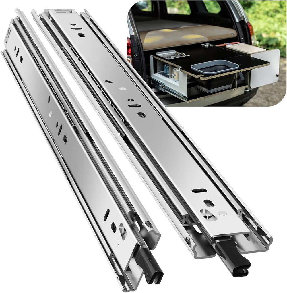 1 Pair Heavy Duty Locking Drawer Slides with Lock 12 14 16 18 20 22 24 26 28 ...