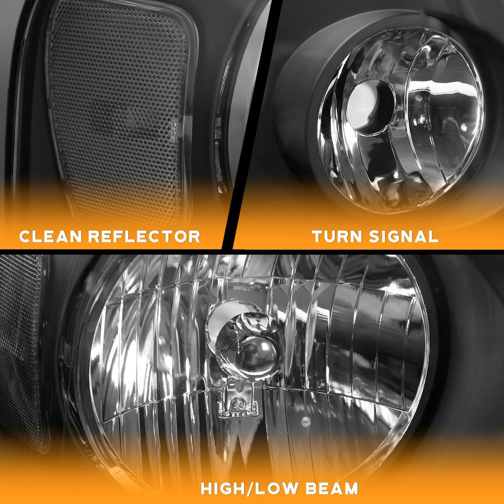 WEELMOTO Headlights for 2004-2008 Ford F150 Pickup / 06-08 Mark LT Headlight ...