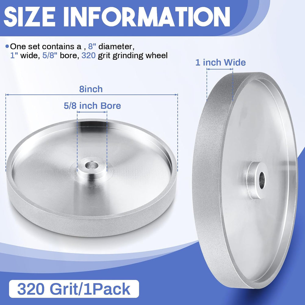 Tandefio CBN Grinding Wheel 8", 1" Wide, 5/8" Arbor, 320 Grit,...